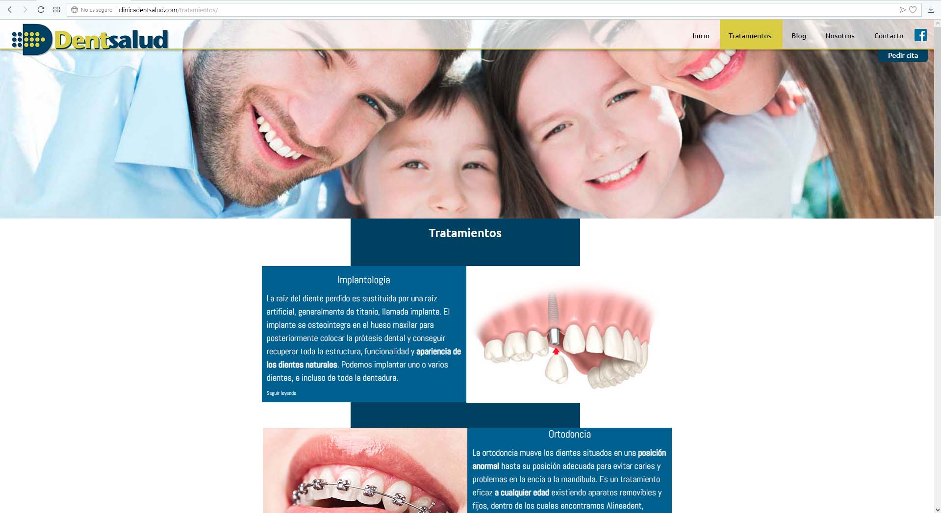 Página Web Clínica Dentsalud